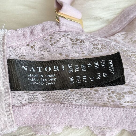 Natori sheer unlined lace purple lilac underwire bra 32DDD - Picture 4 of 10